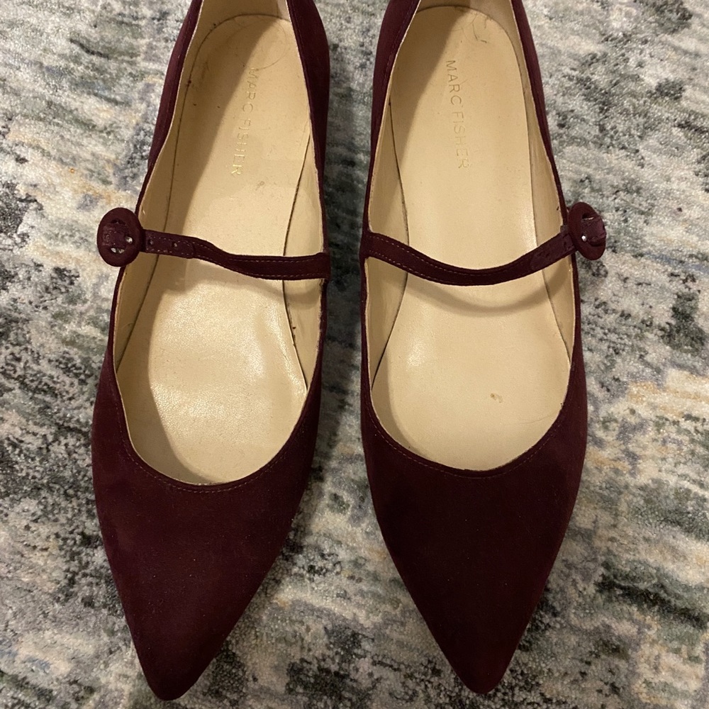 Burgandy Pointed Toe Flats